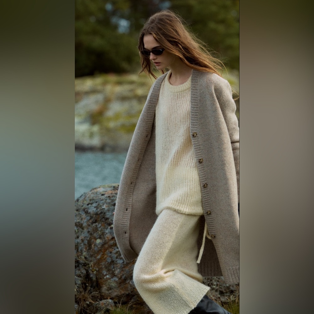 100% wool cardigan longline Zara